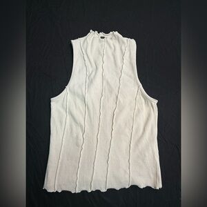 Dynamite Cream Ribbed Knit Top Size L